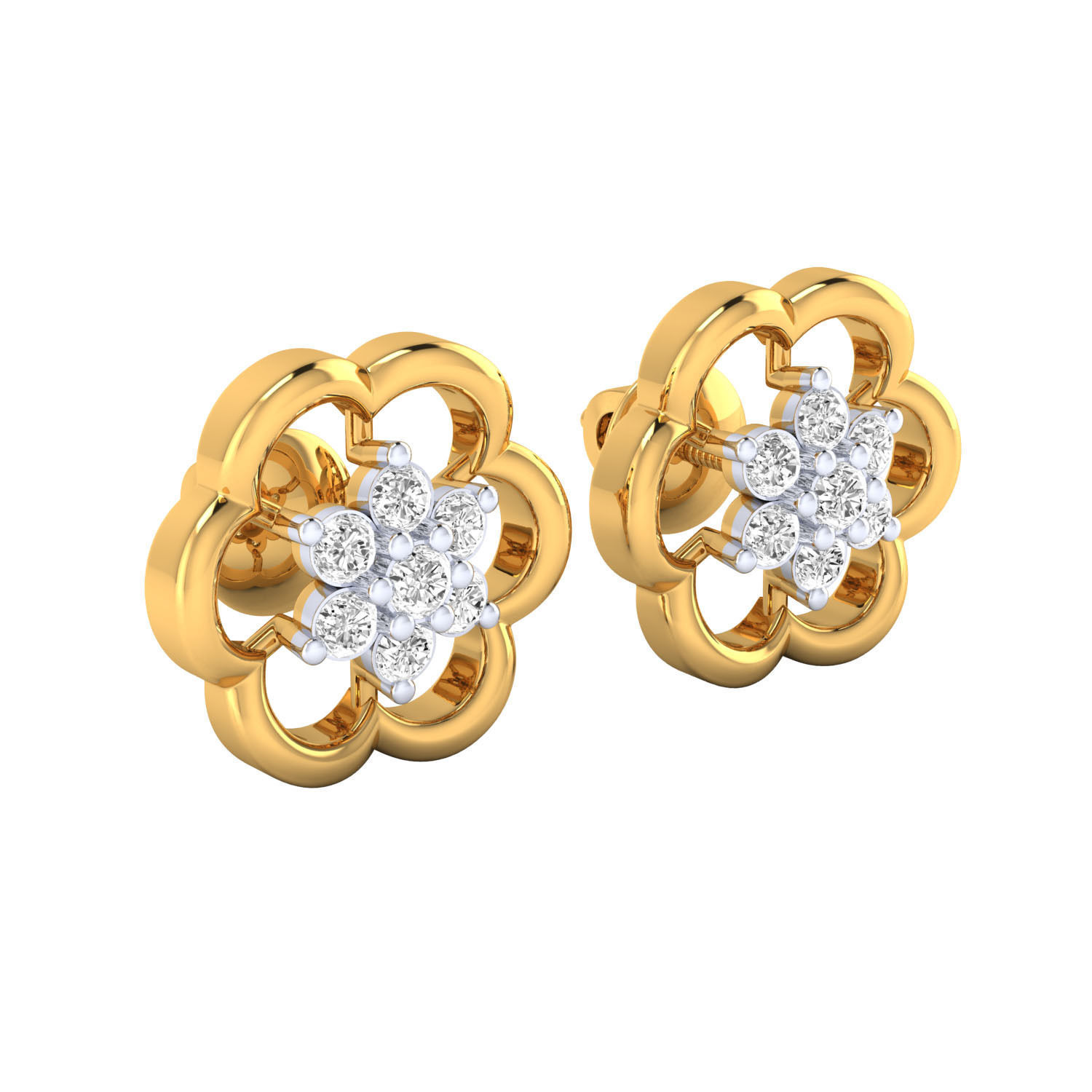 Women Stud Earrings STL JCD OBJ FBX Renders Details 3D print model_14