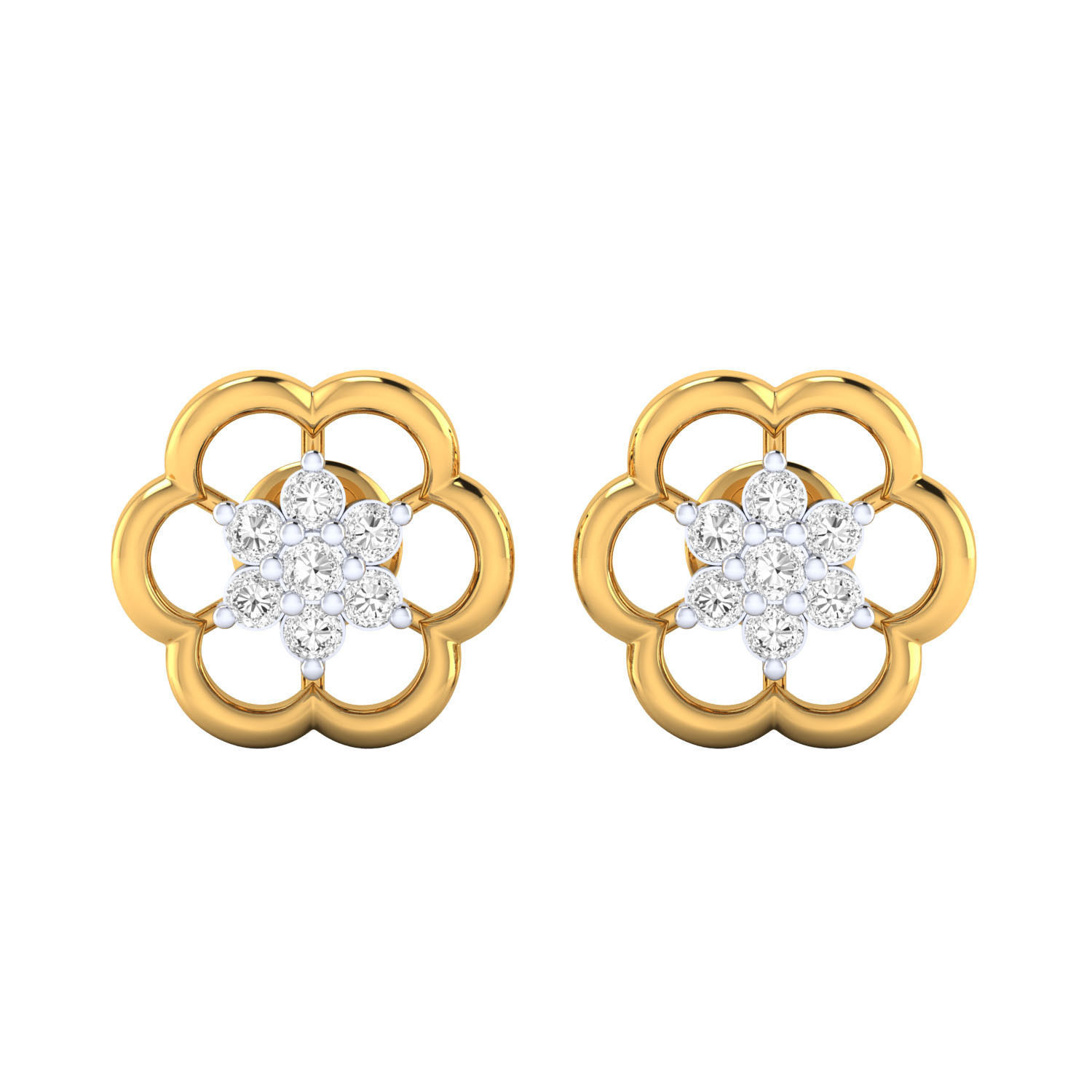 Women Stud Earrings STL JCD OBJ FBX Renders Details 3D print model_12