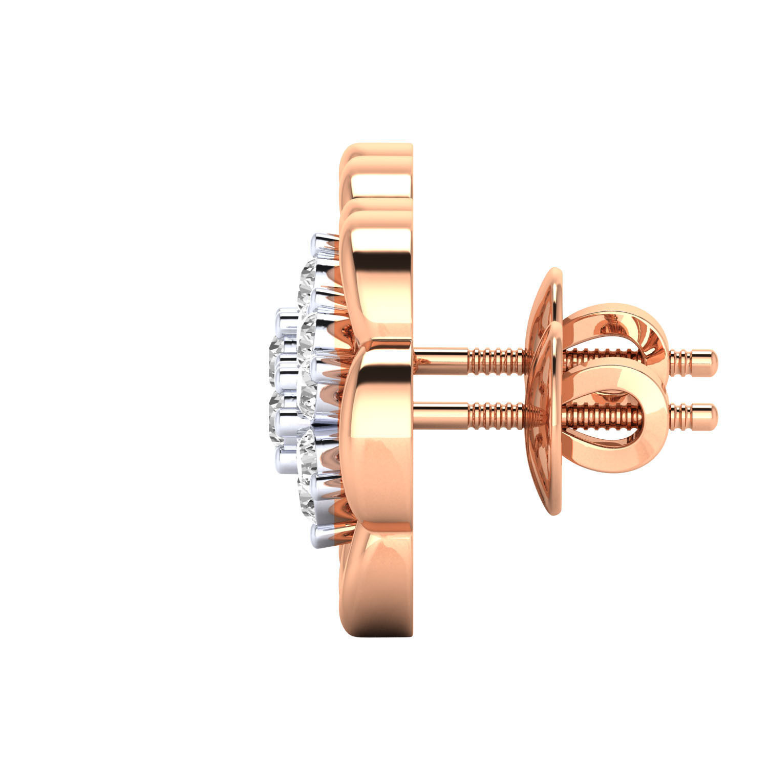 Women Stud Earrings STL JCD OBJ FBX Renders Details 3D print model_4