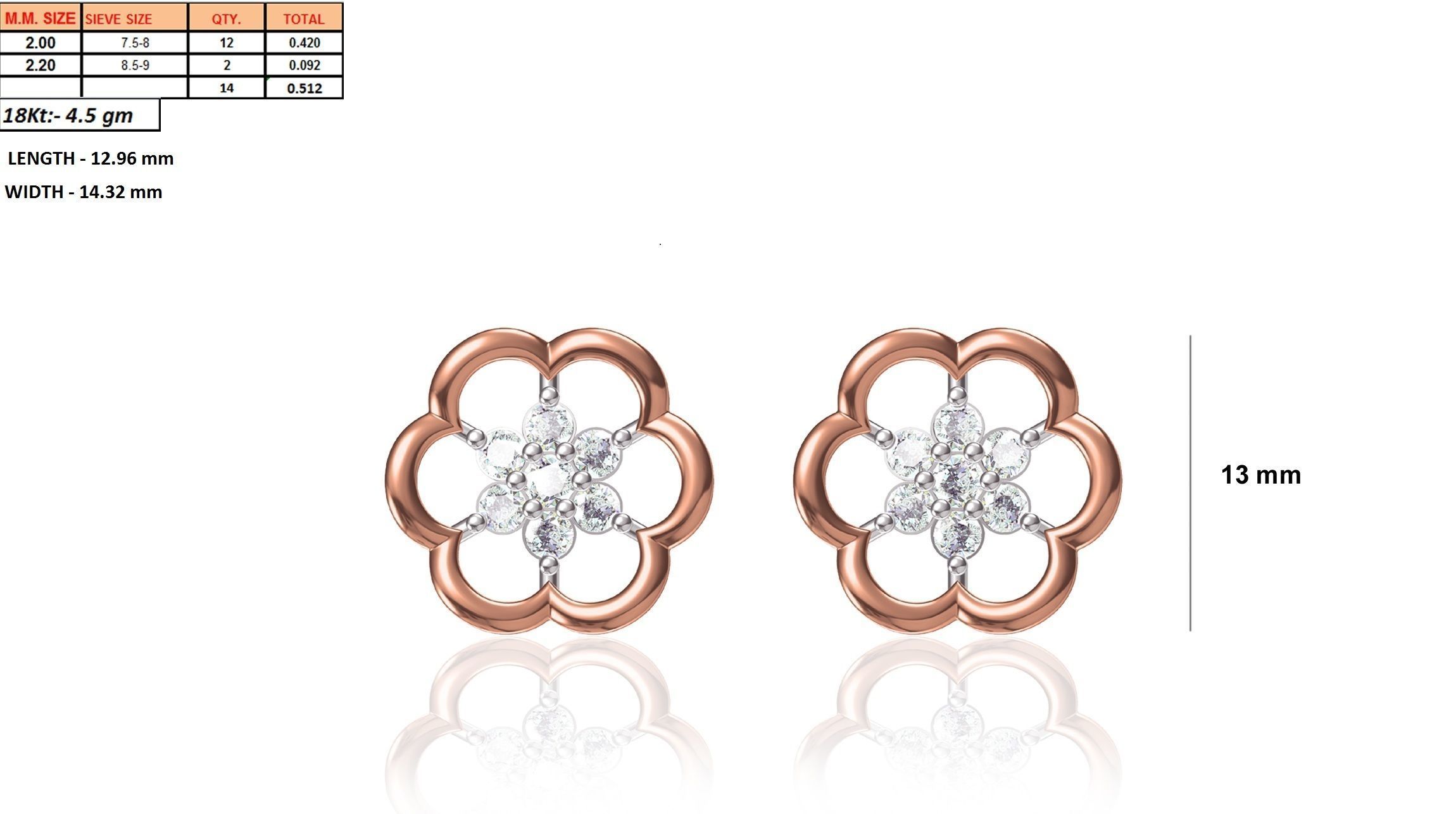 Women Stud Earrings STL JCD OBJ FBX Renders Details 3D print model_18