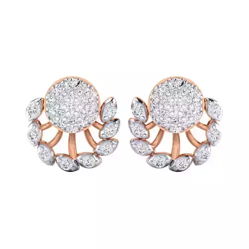 Women Stud Earrings STL JCD OBJ FBX Renders Details