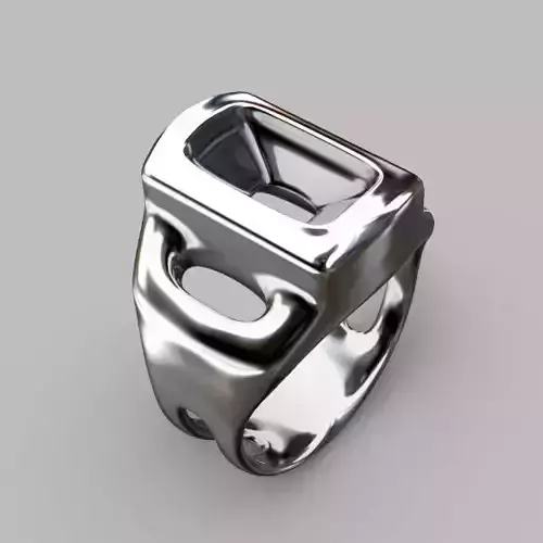 Jewelry3dfile45 silver ring with square shape