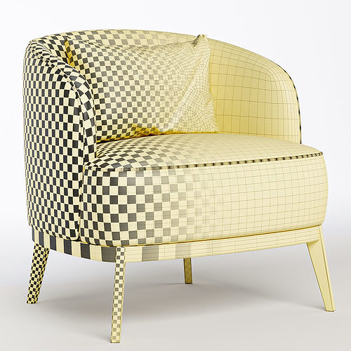 megan arm chair 3D model 6