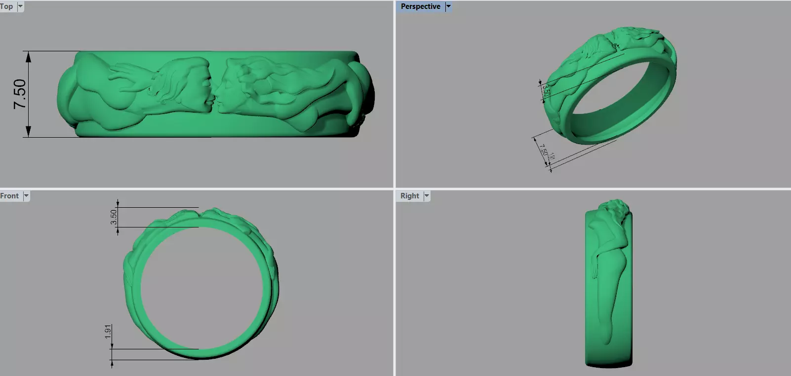 Male and Female Couple Rings 3D print model