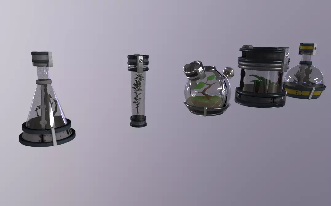 Seed Bottle Low-poly 3D model_0