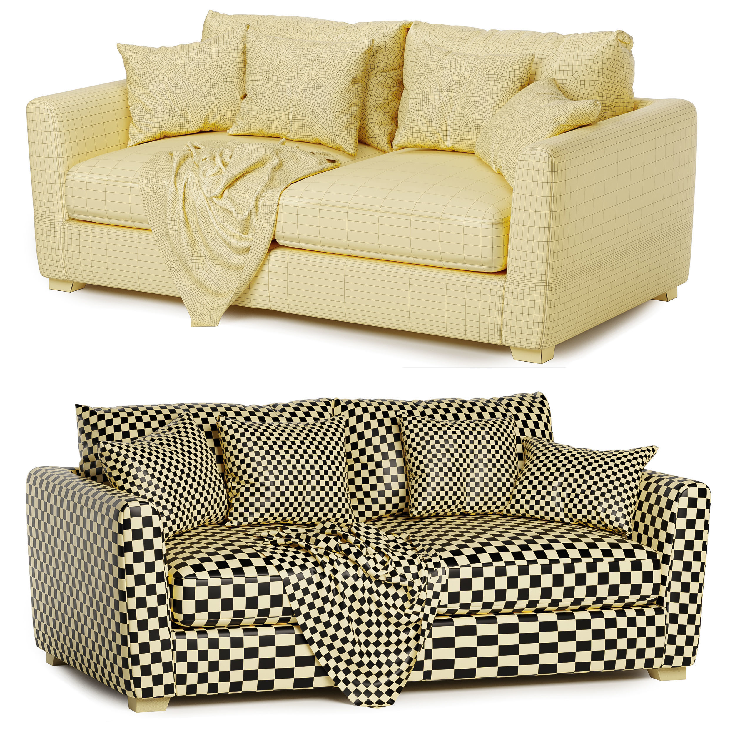 Metz 3 Seater Sofa 3D model_6