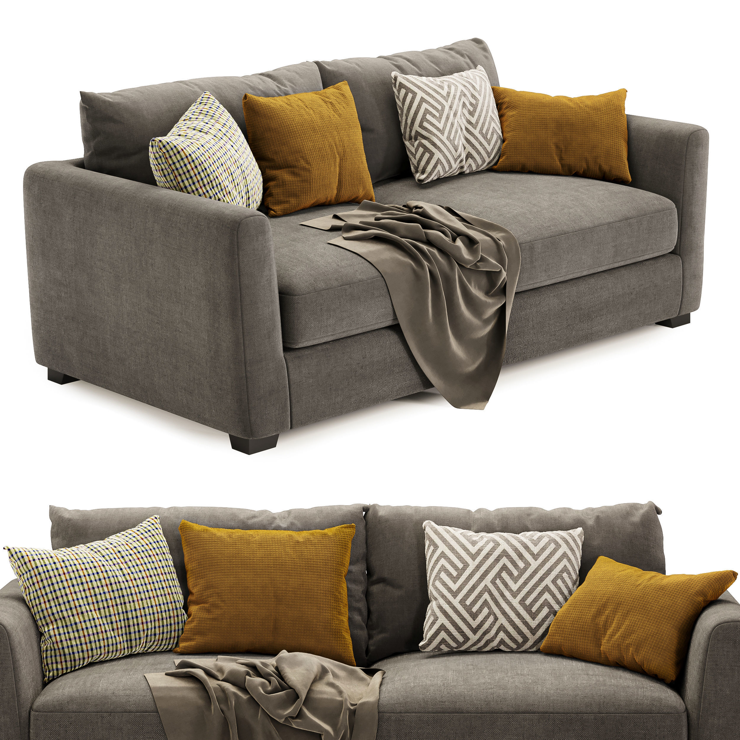 Metz 3 Seater Sofa 3D model_2