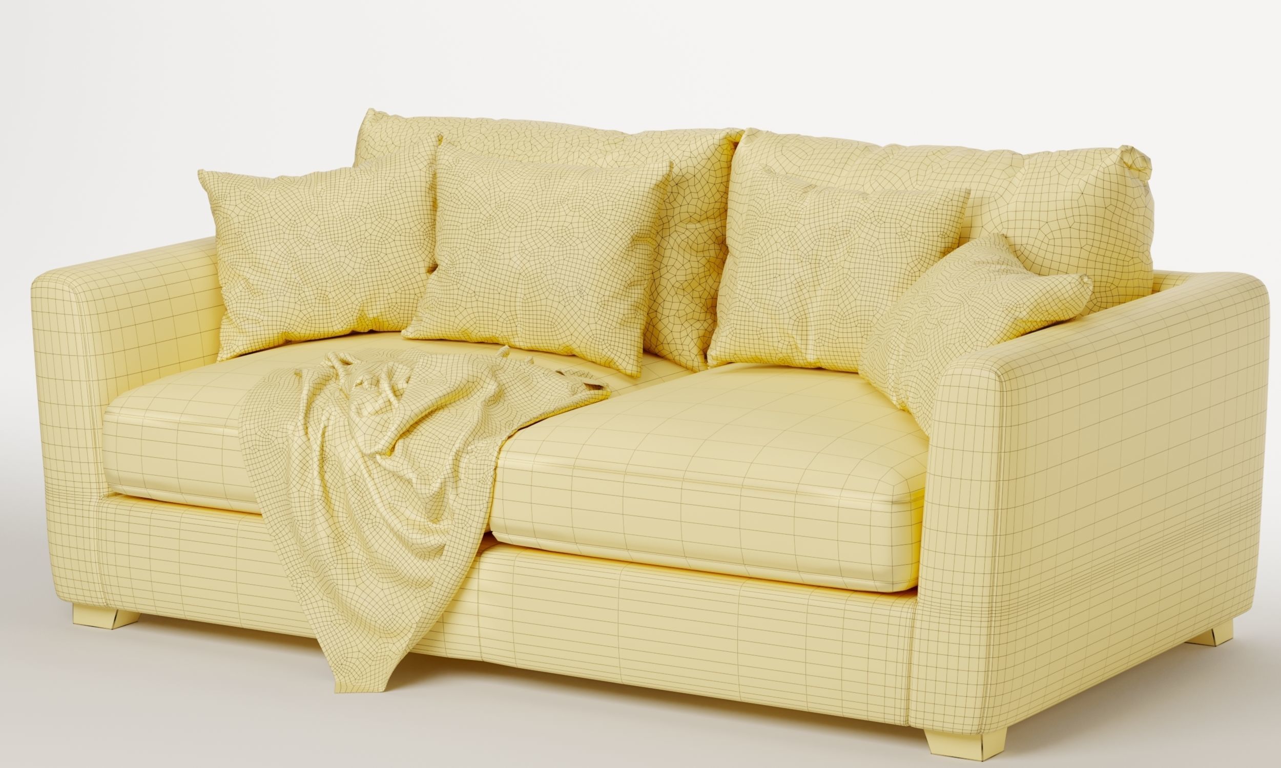 Metz 3 Seater Sofa 3D model_7