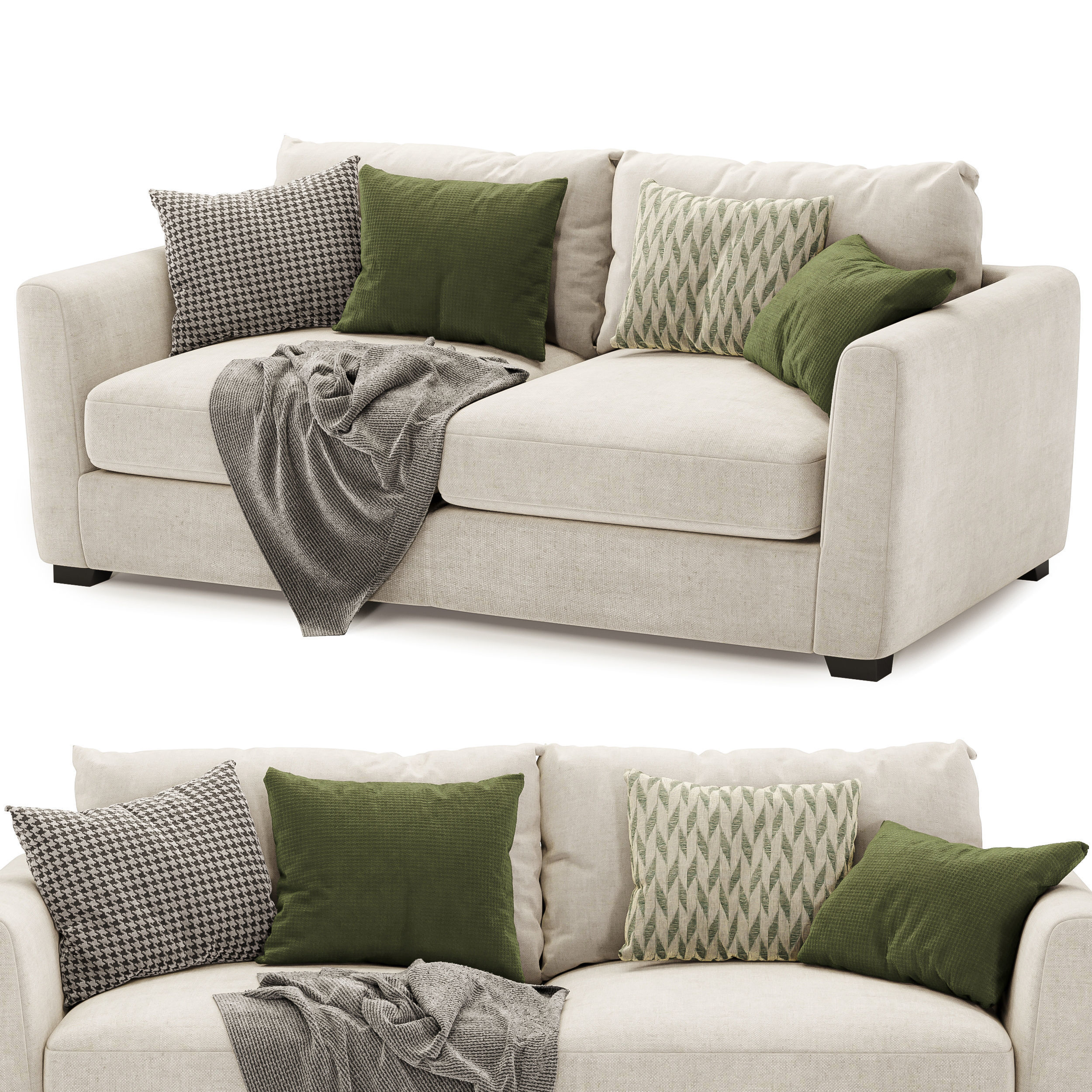 Metz 3 Seater Sofa 3D model_1