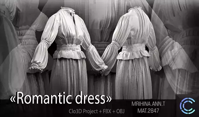 Romantic Dress 3D model