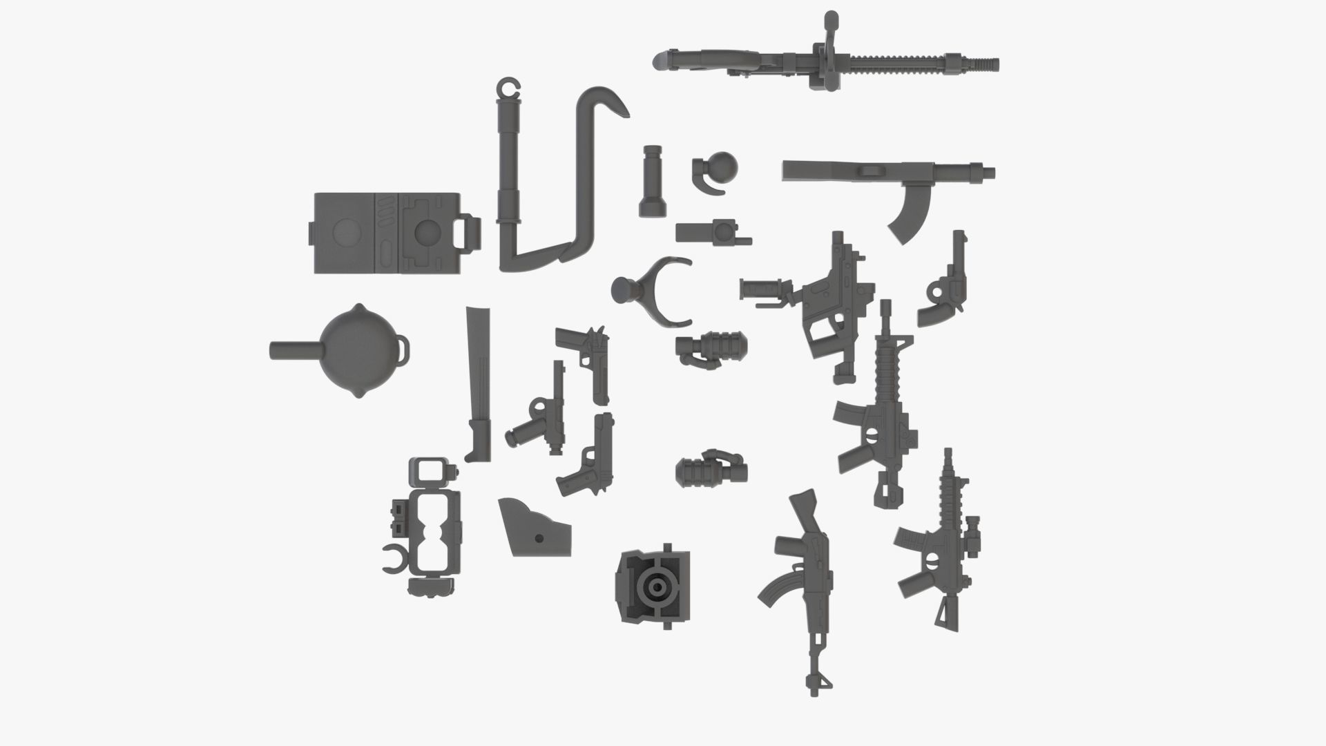 Lego Realsize 3D Scan Weapons Collection Low-poly 3D model_7