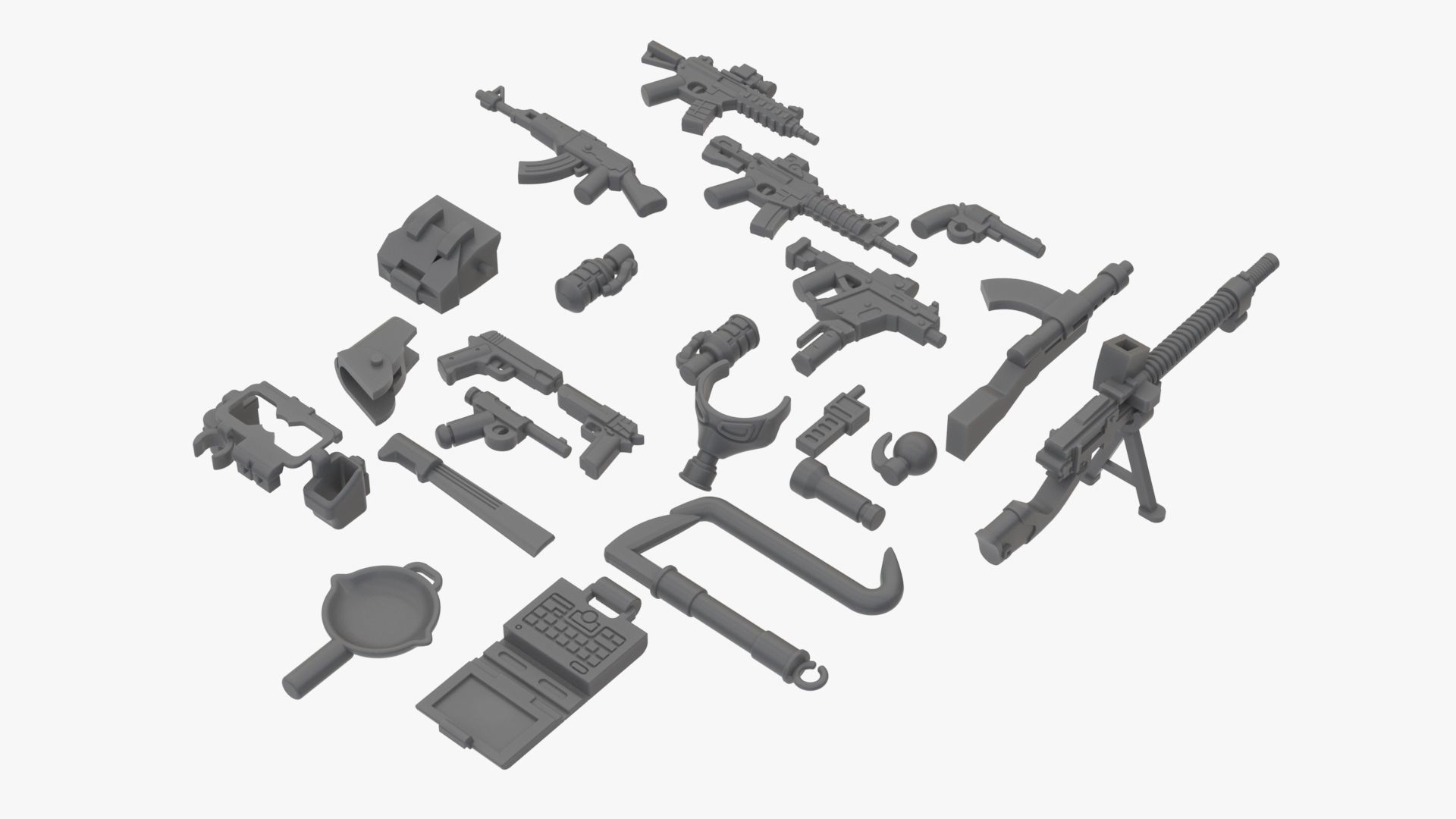 Lego Realsize 3D Scan Weapons Collection Low-poly 3D model_4