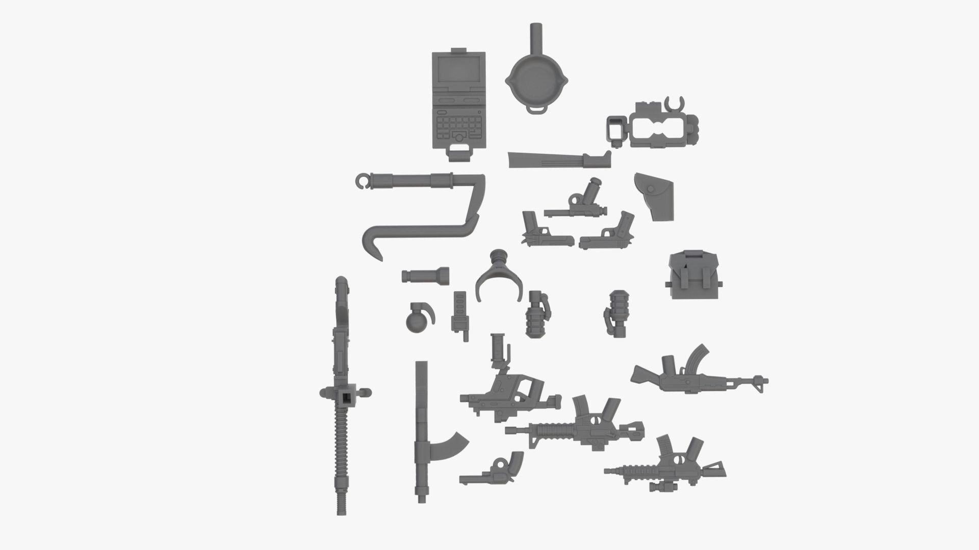 Lego Realsize 3D Scan Weapons Collection Low-poly 3D model_6