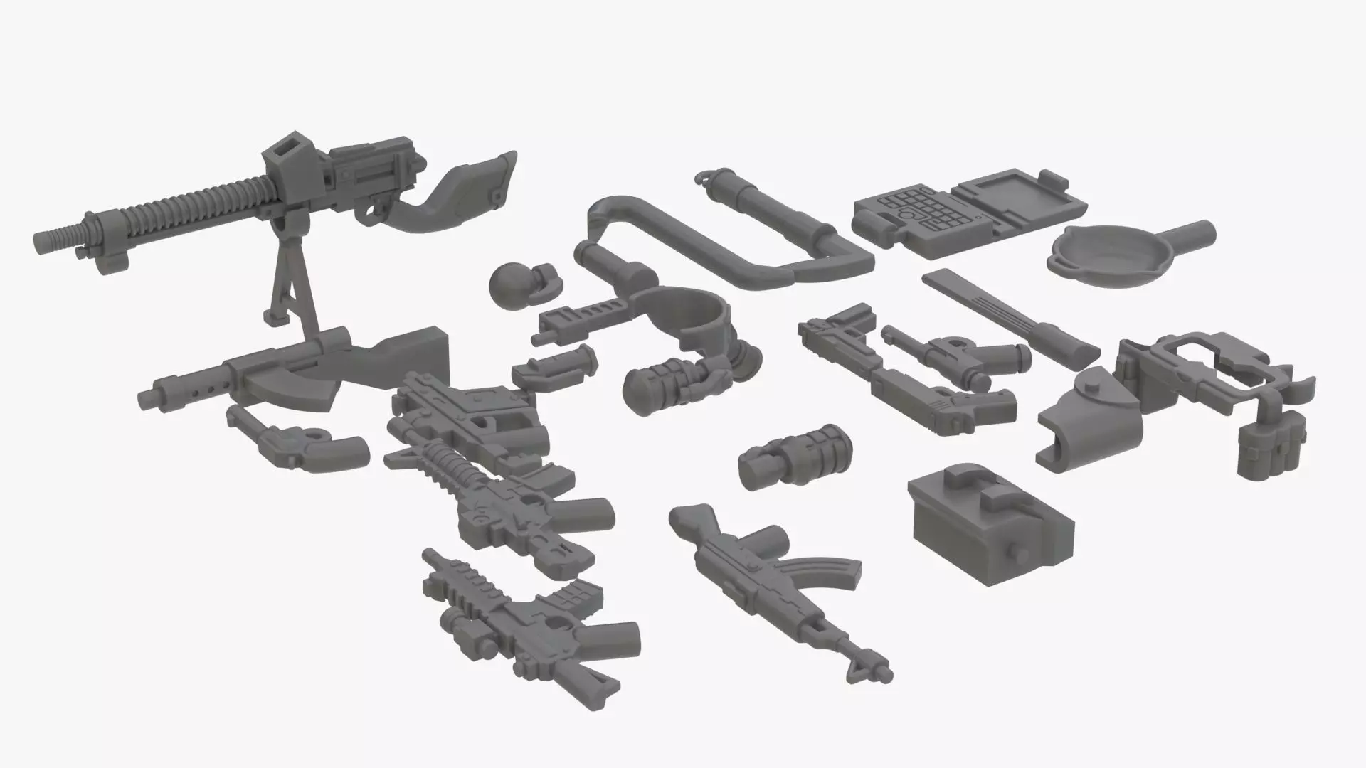 Lego Realsize 3D Scan Weapons Collection Low-poly 3D model_0