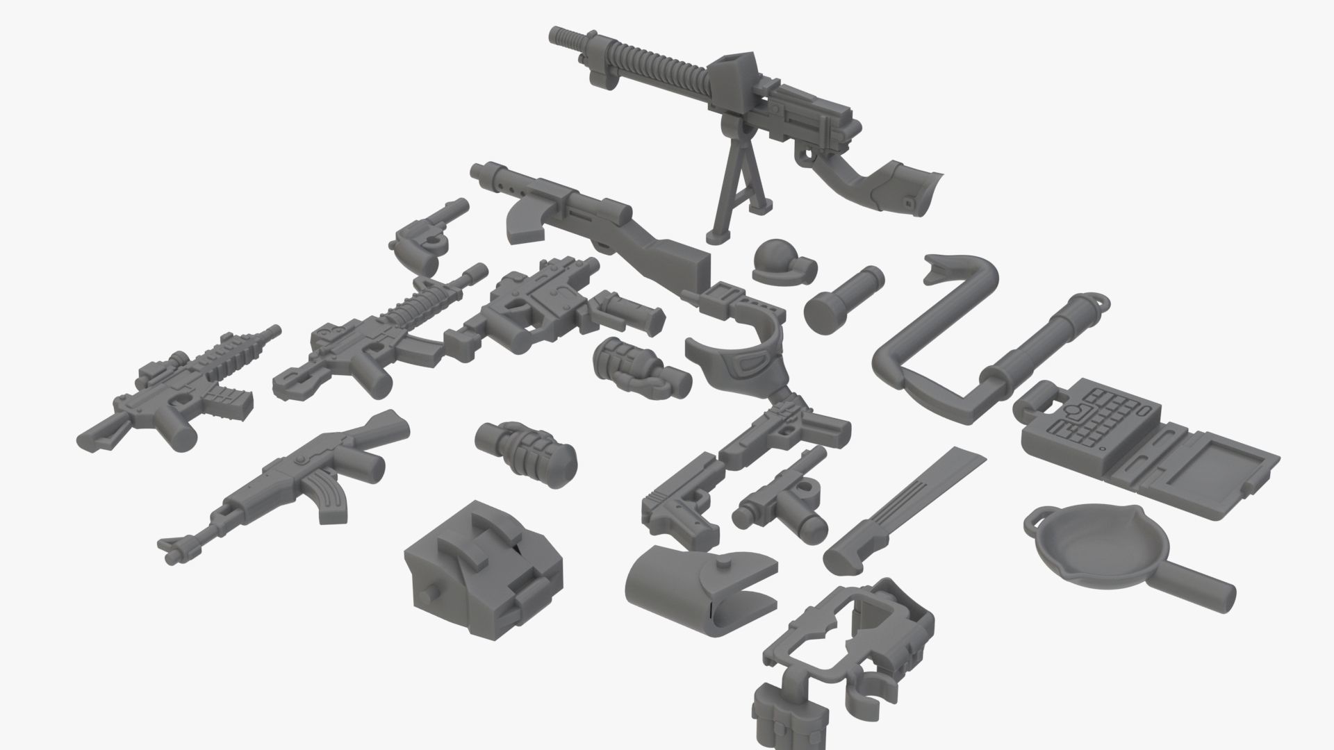 Lego Realsize 3D Scan Weapons Collection Low-poly 3D model_8
