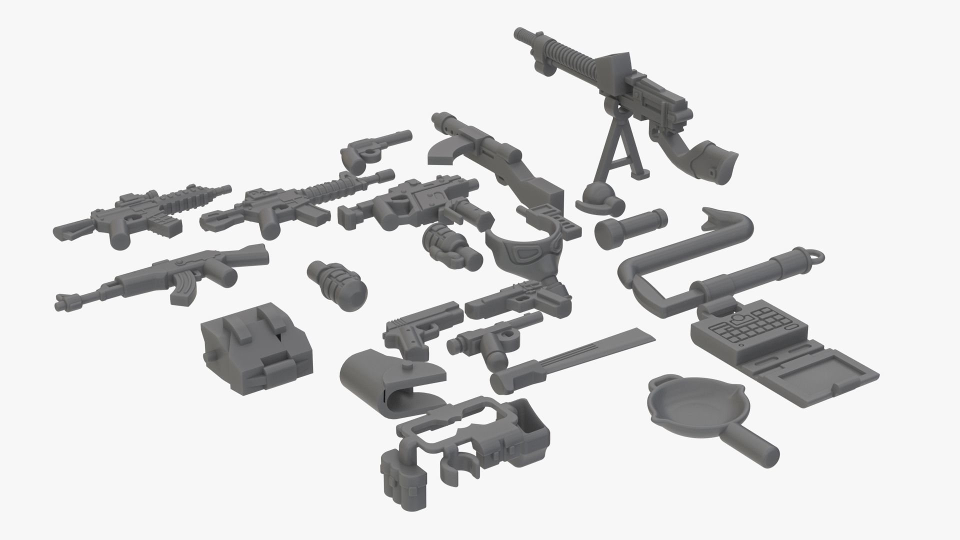 Lego Realsize 3D Scan Weapons Collection Low-poly 3D model_2