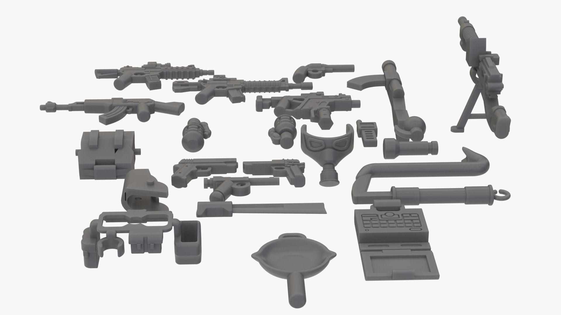 Lego Realsize 3D Scan Weapons Collection Low-poly 3D model_3