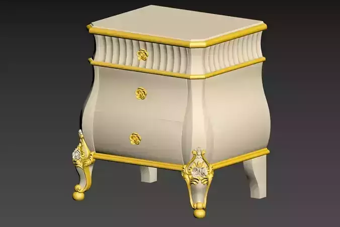 COMODINO-FLORENTIA ornate nightstand gold
