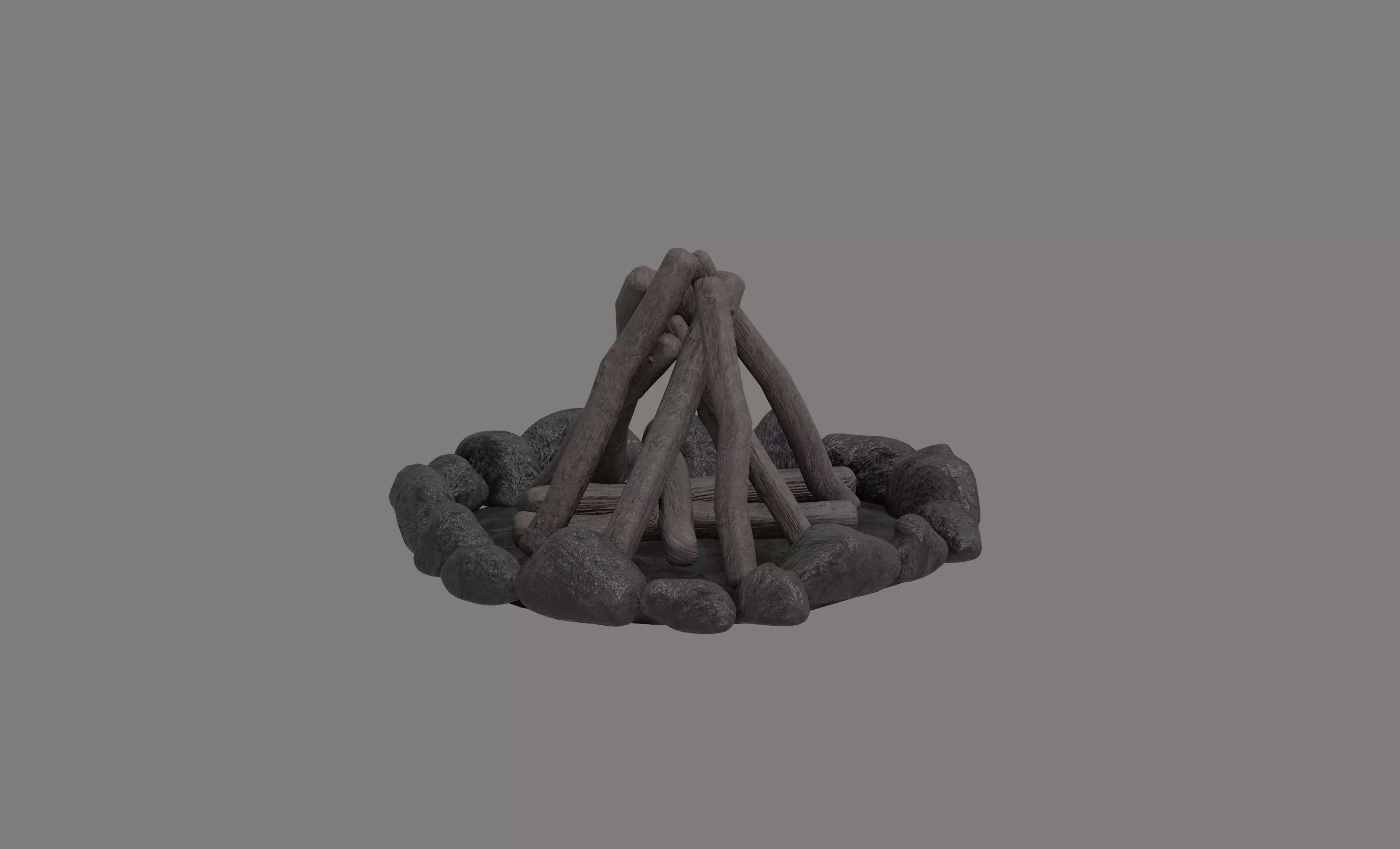 Campfire fire pit 3D model