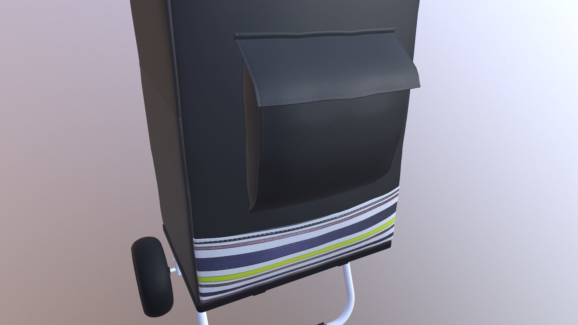 Shopping Trolley Bag Steel 3D model_12