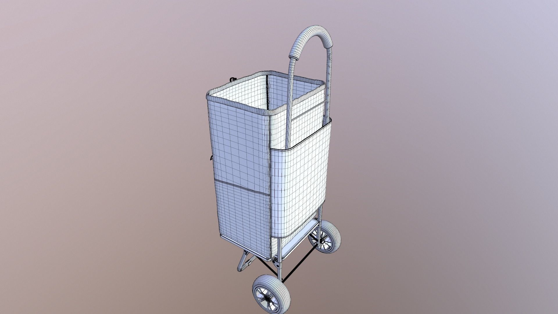 Shopping Trolley Bag Steel 3D model_16