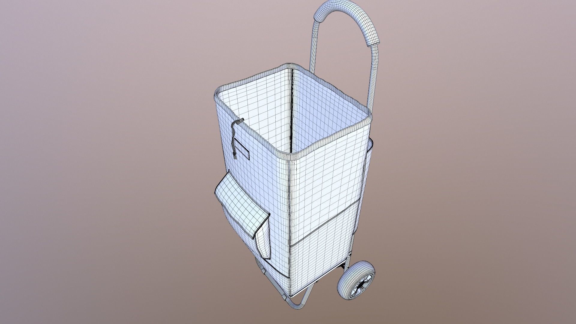 Shopping Trolley Bag Steel 3D model_20