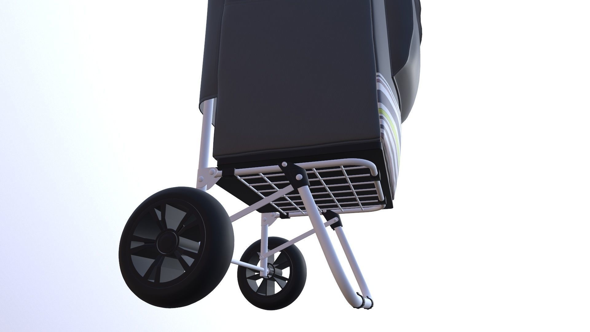 Shopping Trolley Bag Steel 3D model_9
