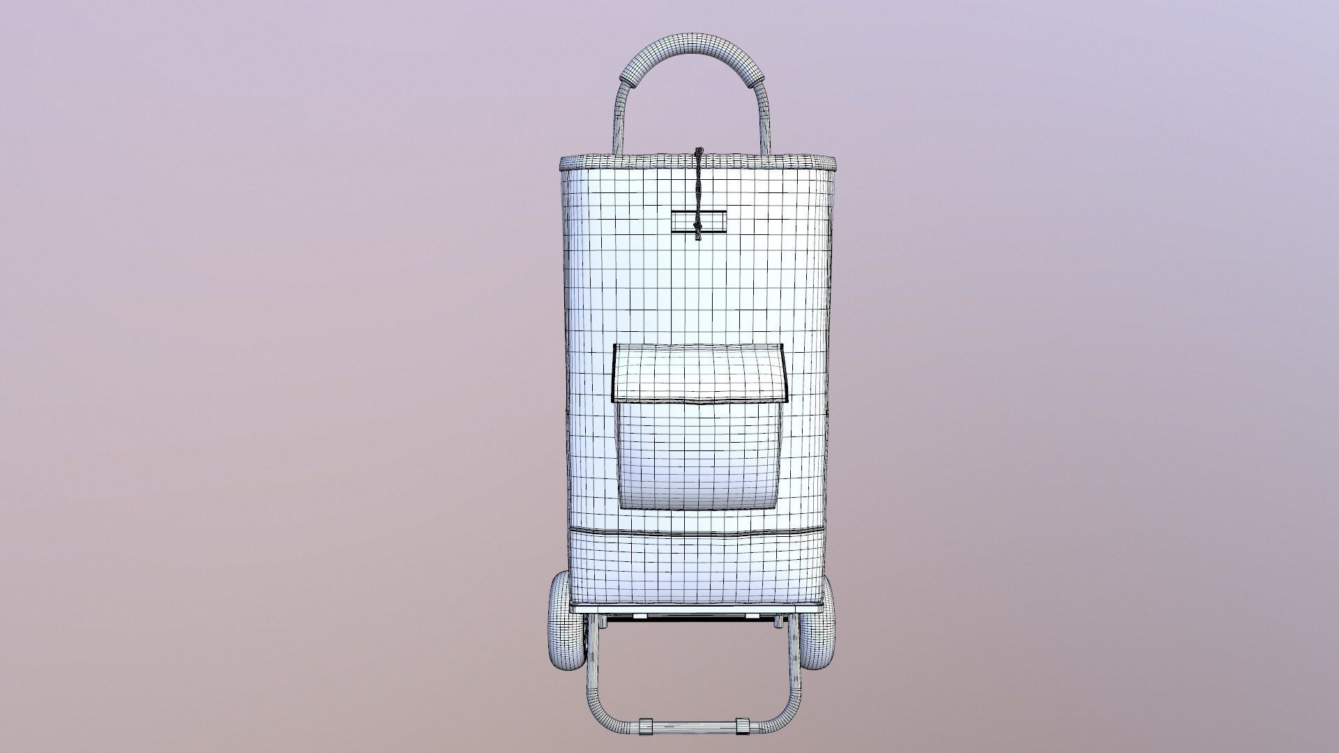 Shopping Trolley Bag Steel 3D model_14