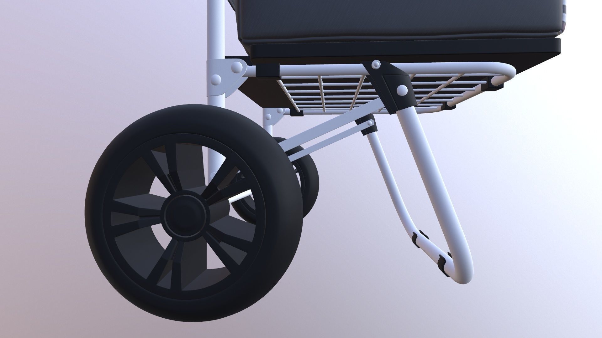 Shopping Trolley Bag Steel 3D model_8