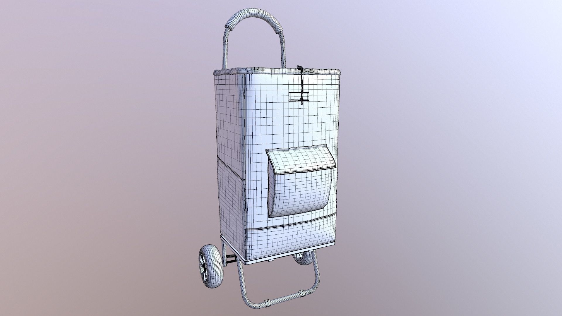 Shopping Trolley Bag Steel 3D model_13