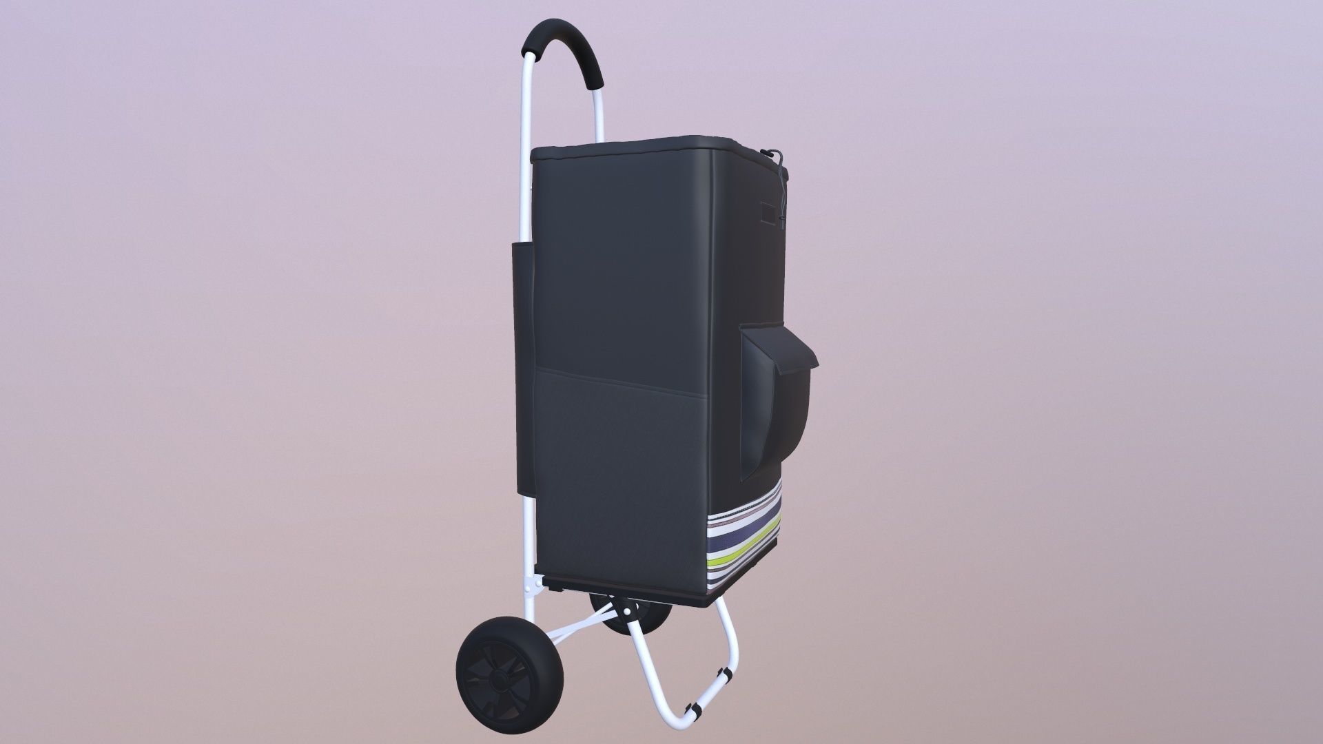 Shopping Trolley Bag Steel 3D model_4