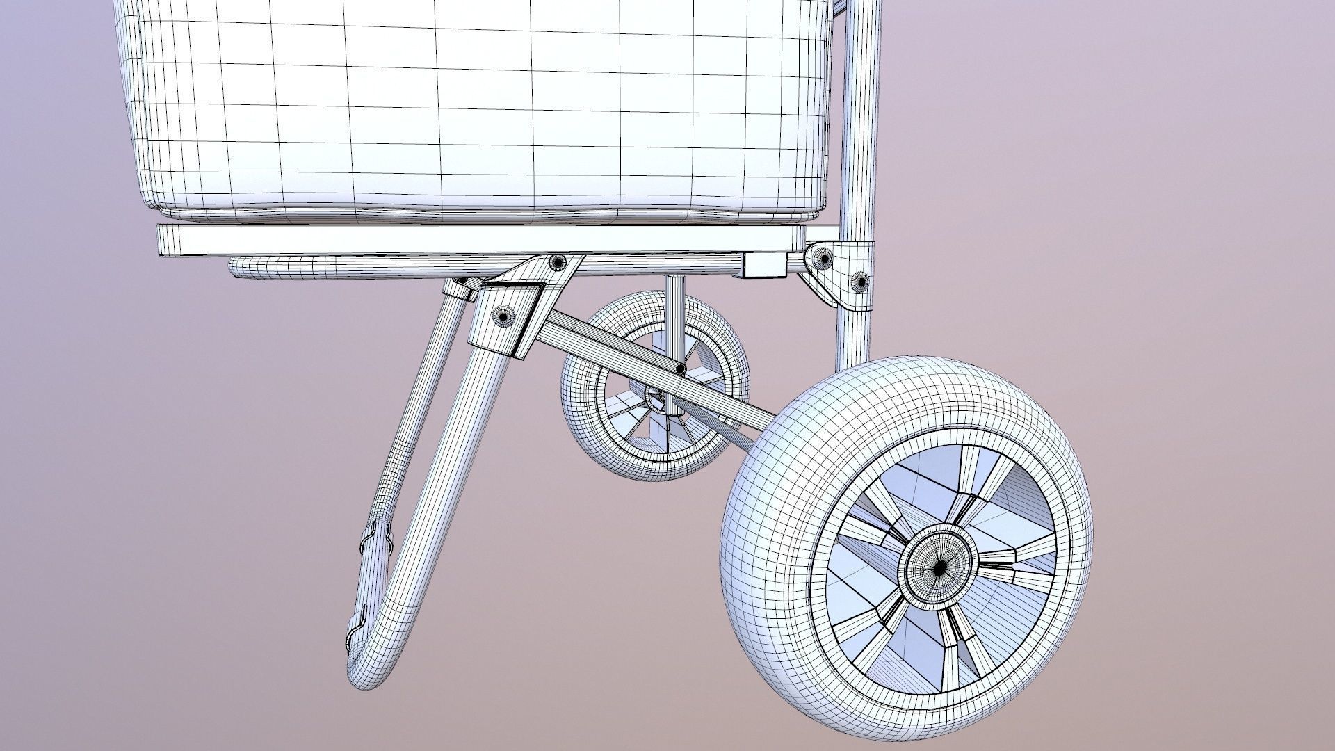 Shopping Trolley Bag Steel 3D model_18