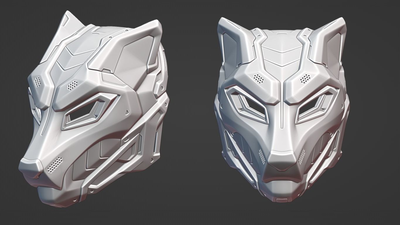 Neo Wolf - cosplay sci-fi mask - digital STL file for 3Dprinting 3D print model_6