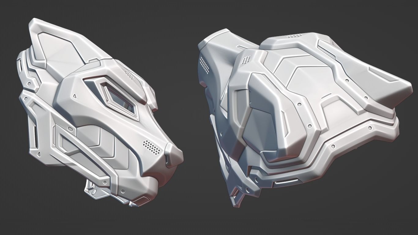 Neo Wolf - cosplay sci-fi mask - digital STL file for 3Dprinting 3D print model_7