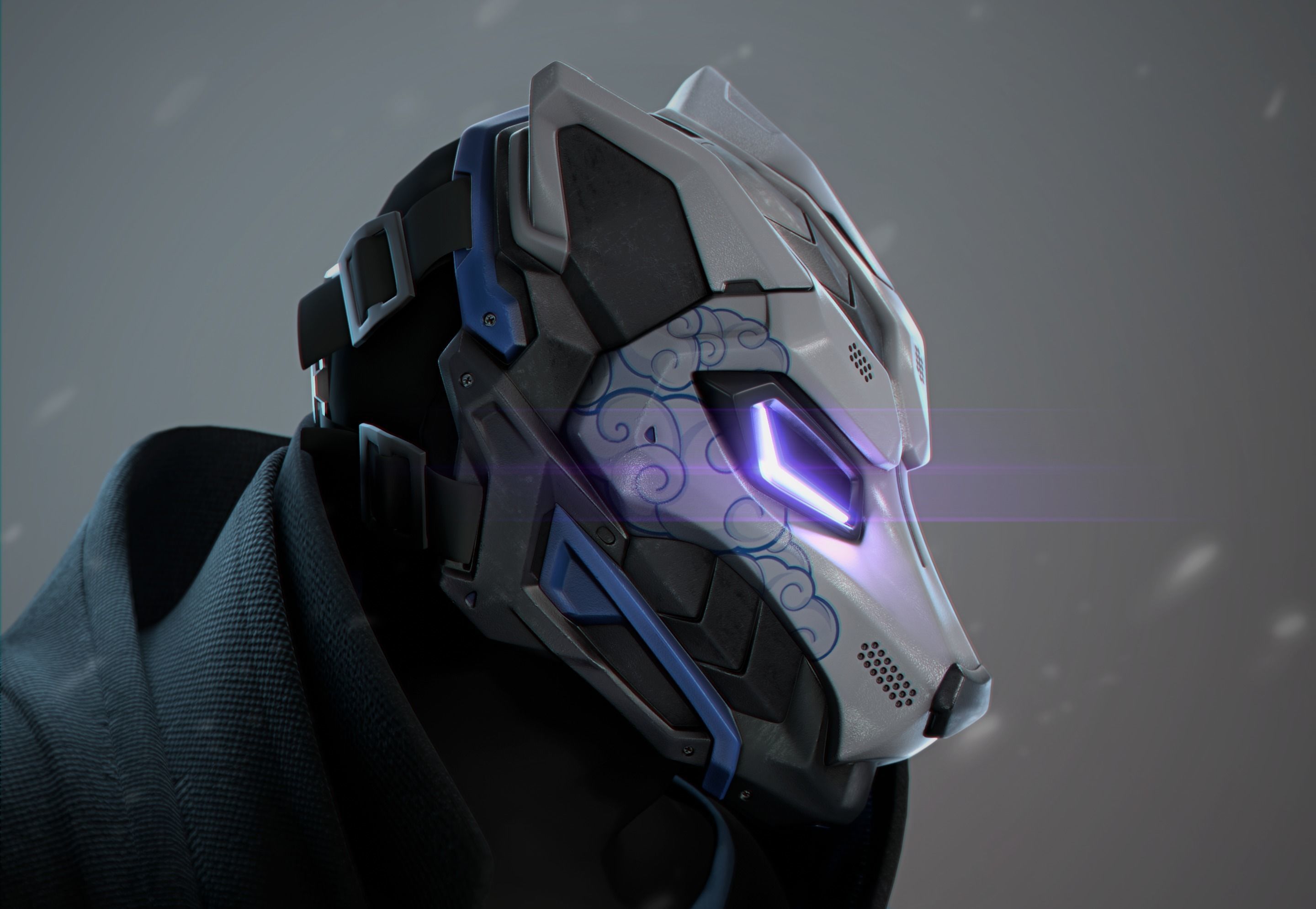 Neo Wolf - cosplay sci-fi mask - digital STL file for 3Dprinting 3D print model_1