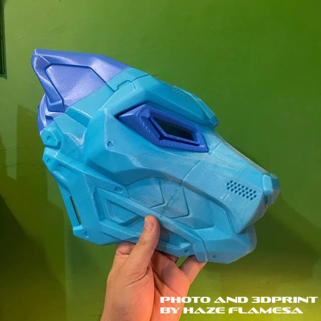 Neo Wolf - cosplay sci-fi mask - digital STL file for 3Dprinting 3D print model_13