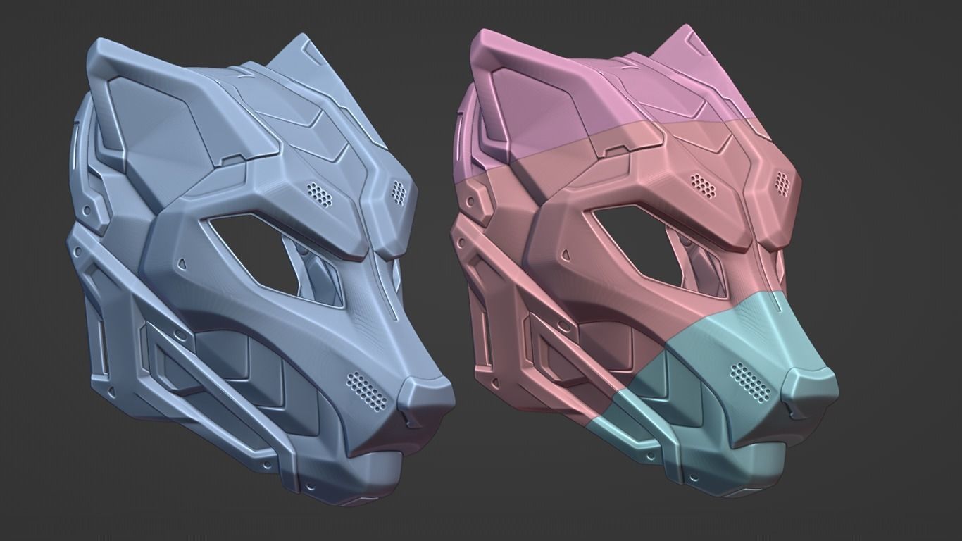 Neo Wolf - cosplay sci-fi mask - digital STL file for 3Dprinting 3D print model_8