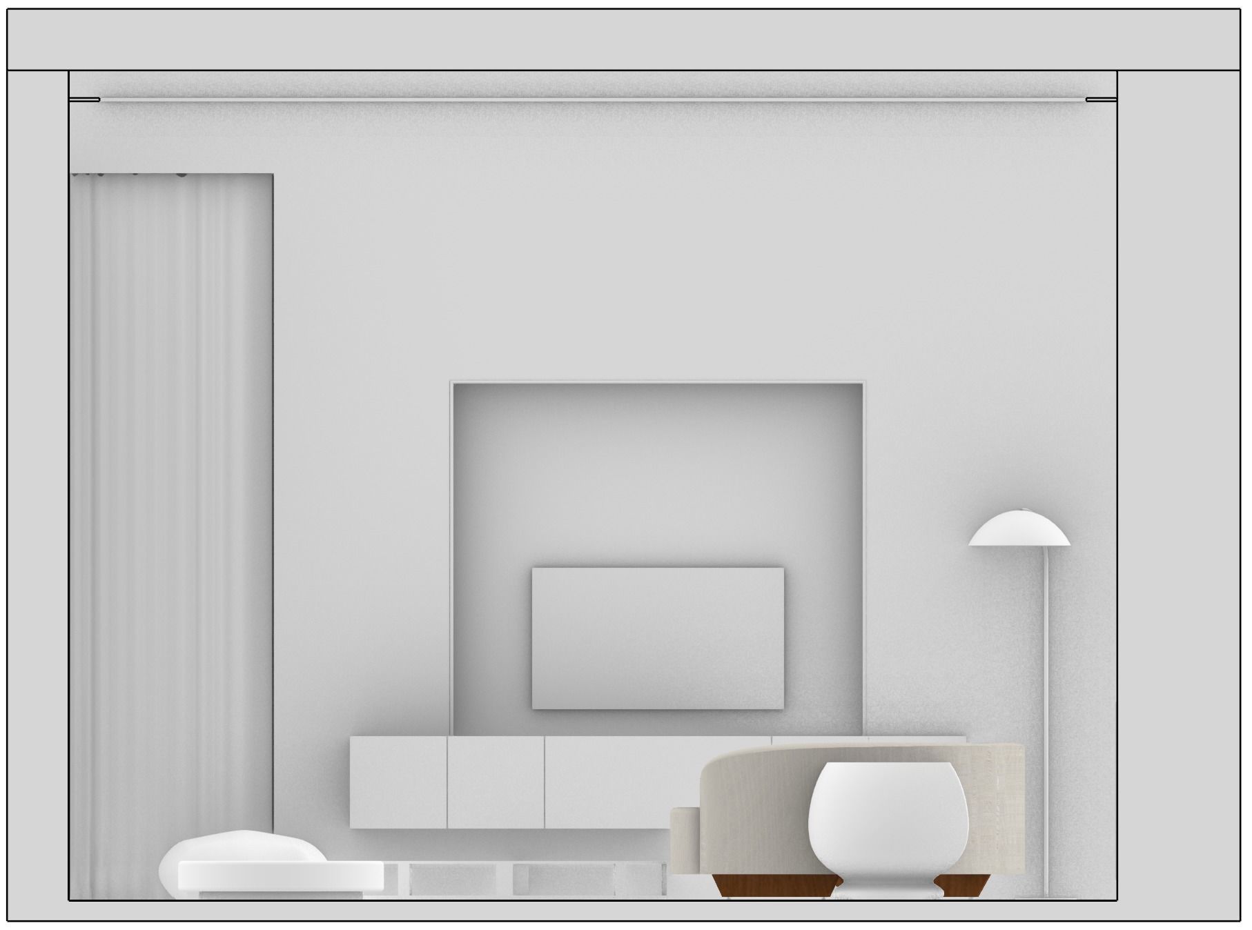 Elegante soggiorno contemporaneo 3D model_1