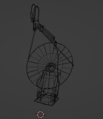 Satellite Dish Low-poly 3D model_16