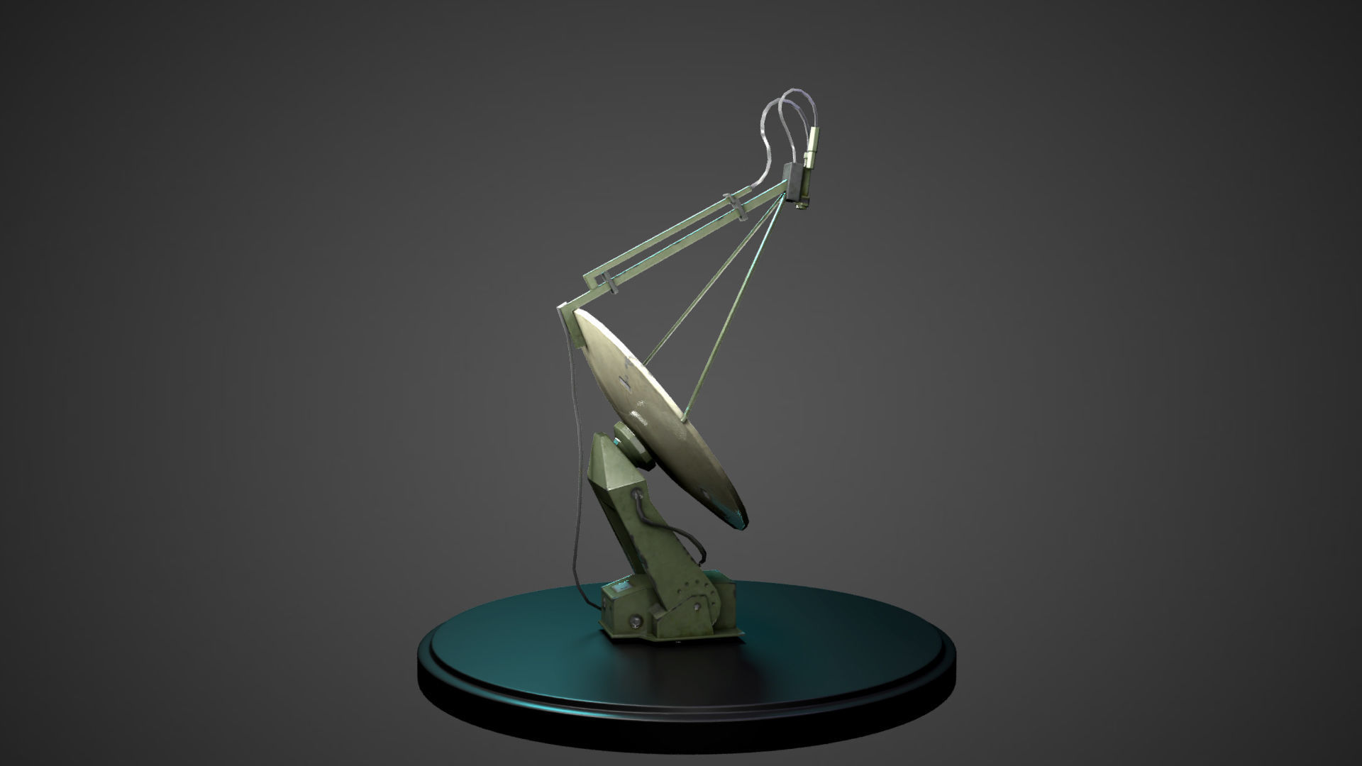 Satellite Dish Low-poly 3D model_2