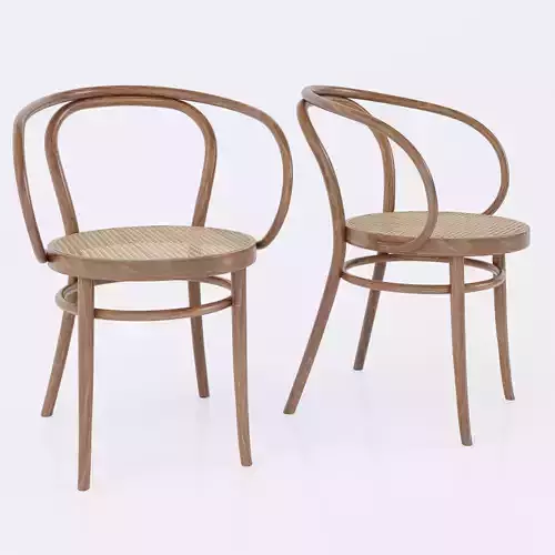 Thonet bentwood armchair with rattan seat