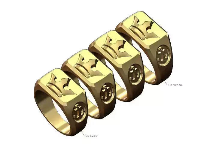 Crown and anchor sider signet ring US size 7to10