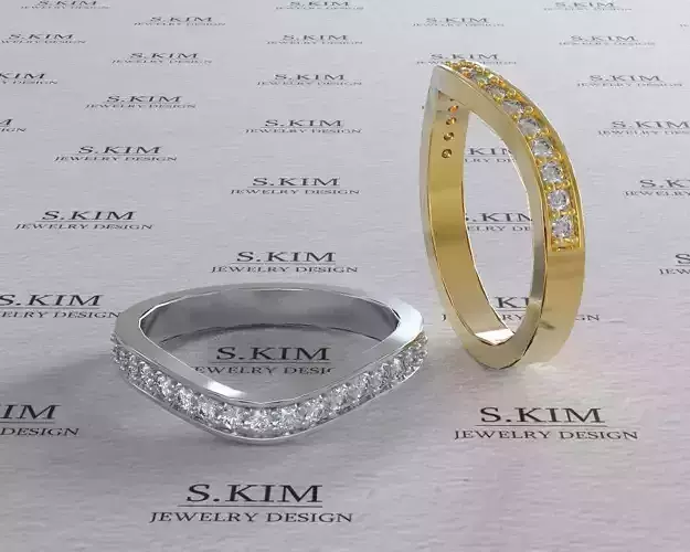 Wedding wave ring many sizes