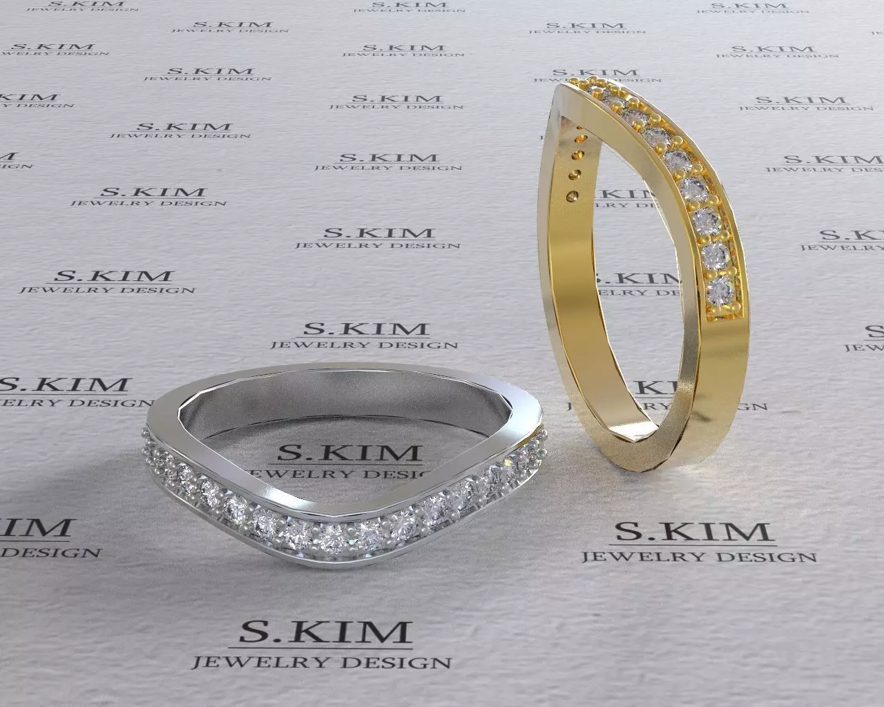 Wedding wave ring many sizes 3D print model_0