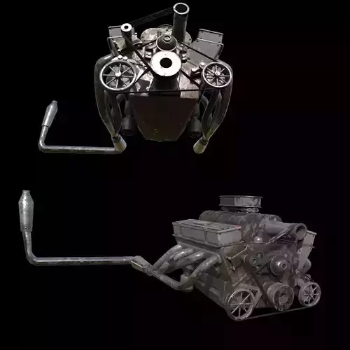 old car engine modeling 3D model