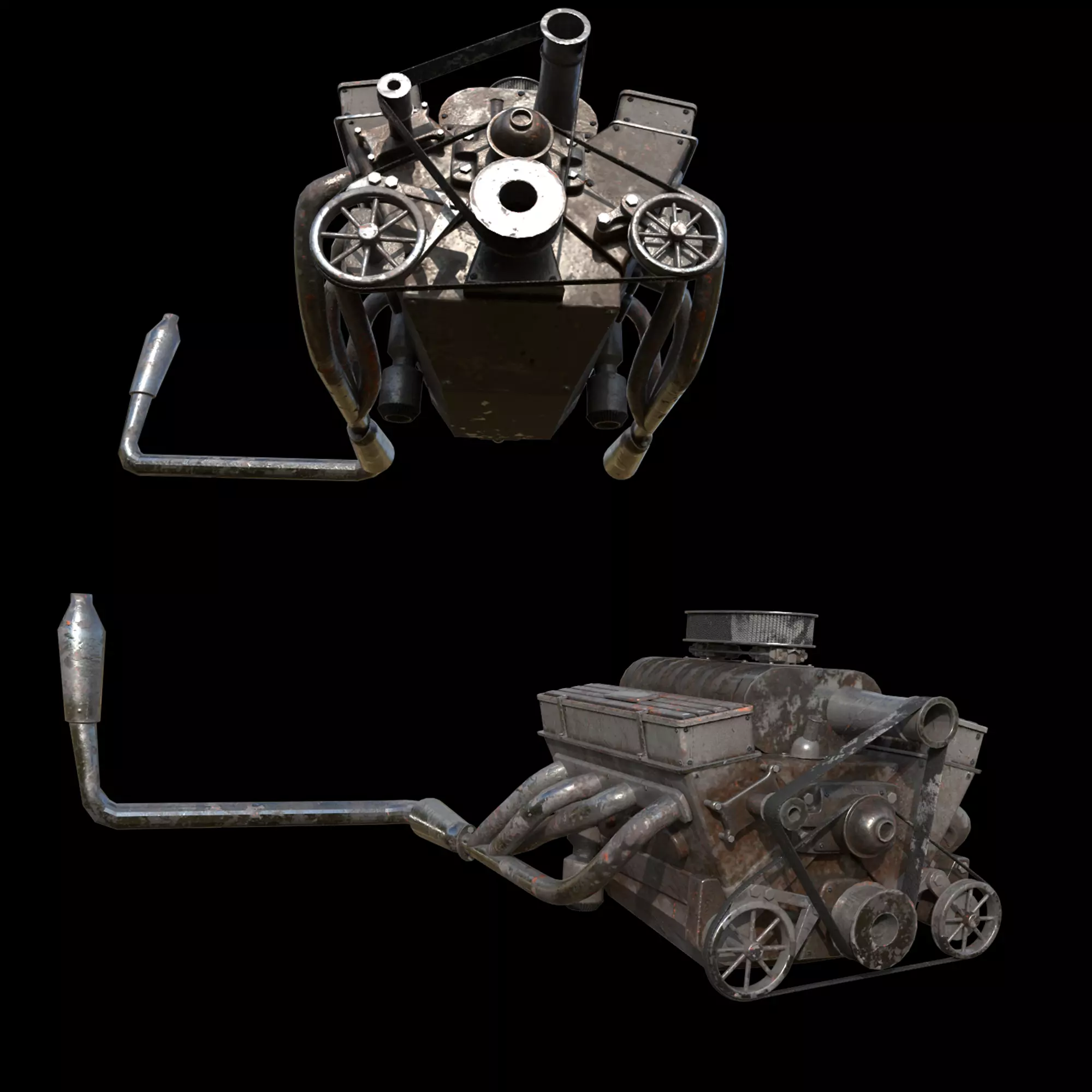 old car engine modeling 3D model