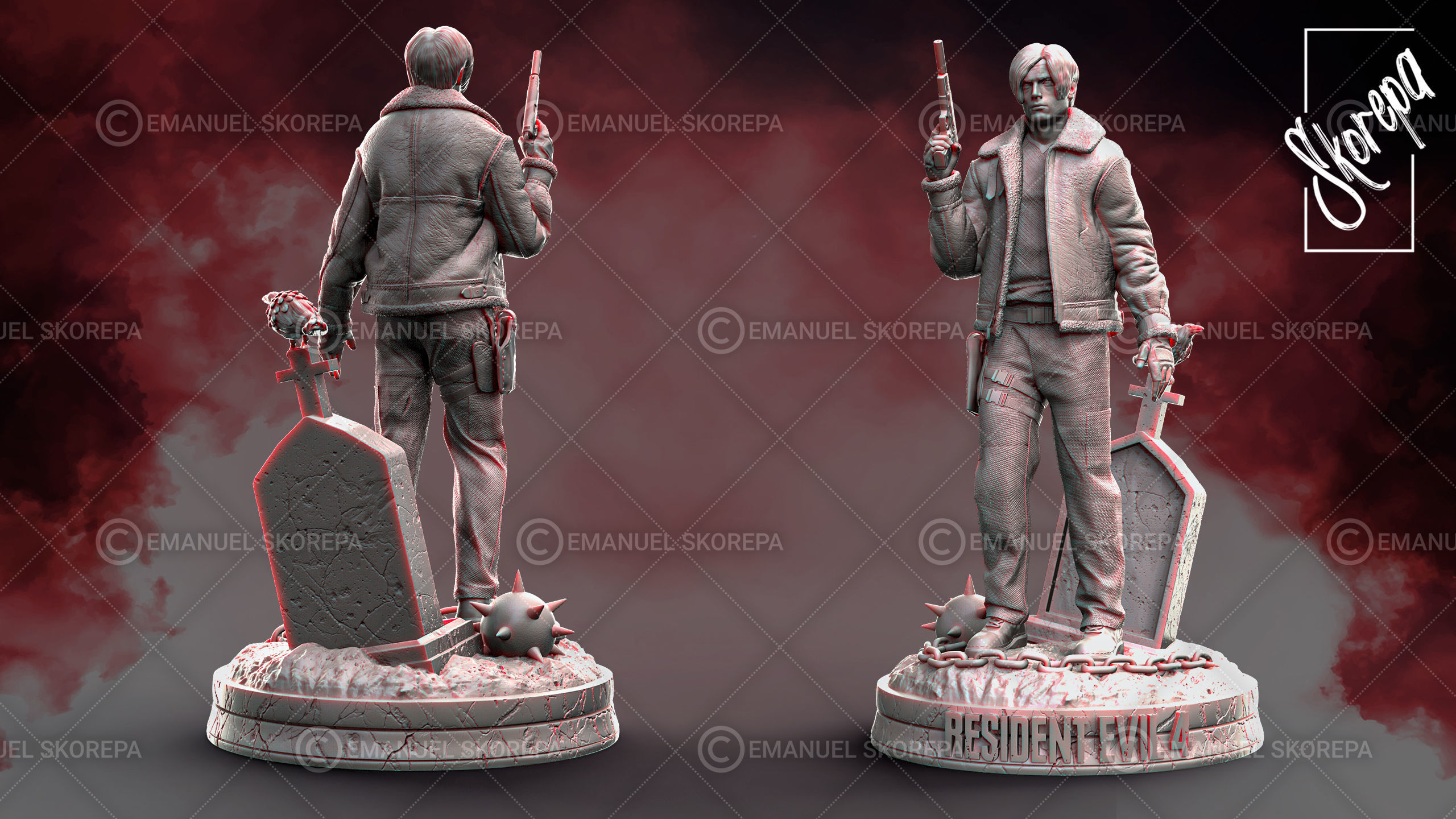 LEON KENNEDY RE4 3D print model_2