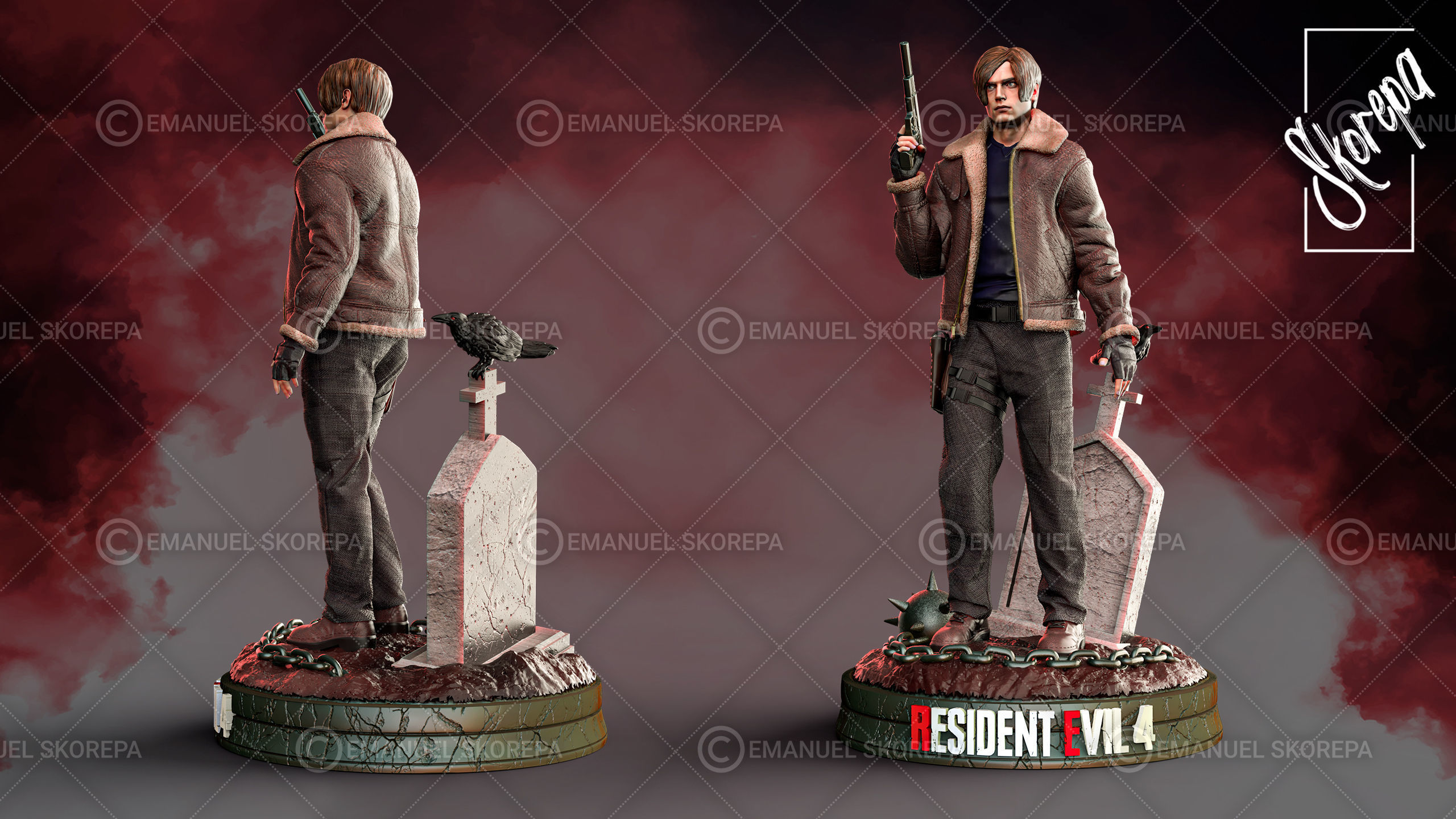 LEON KENNEDY RE4 3D print model_4
