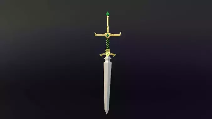 Sword Emerald Low-poly 3D model
