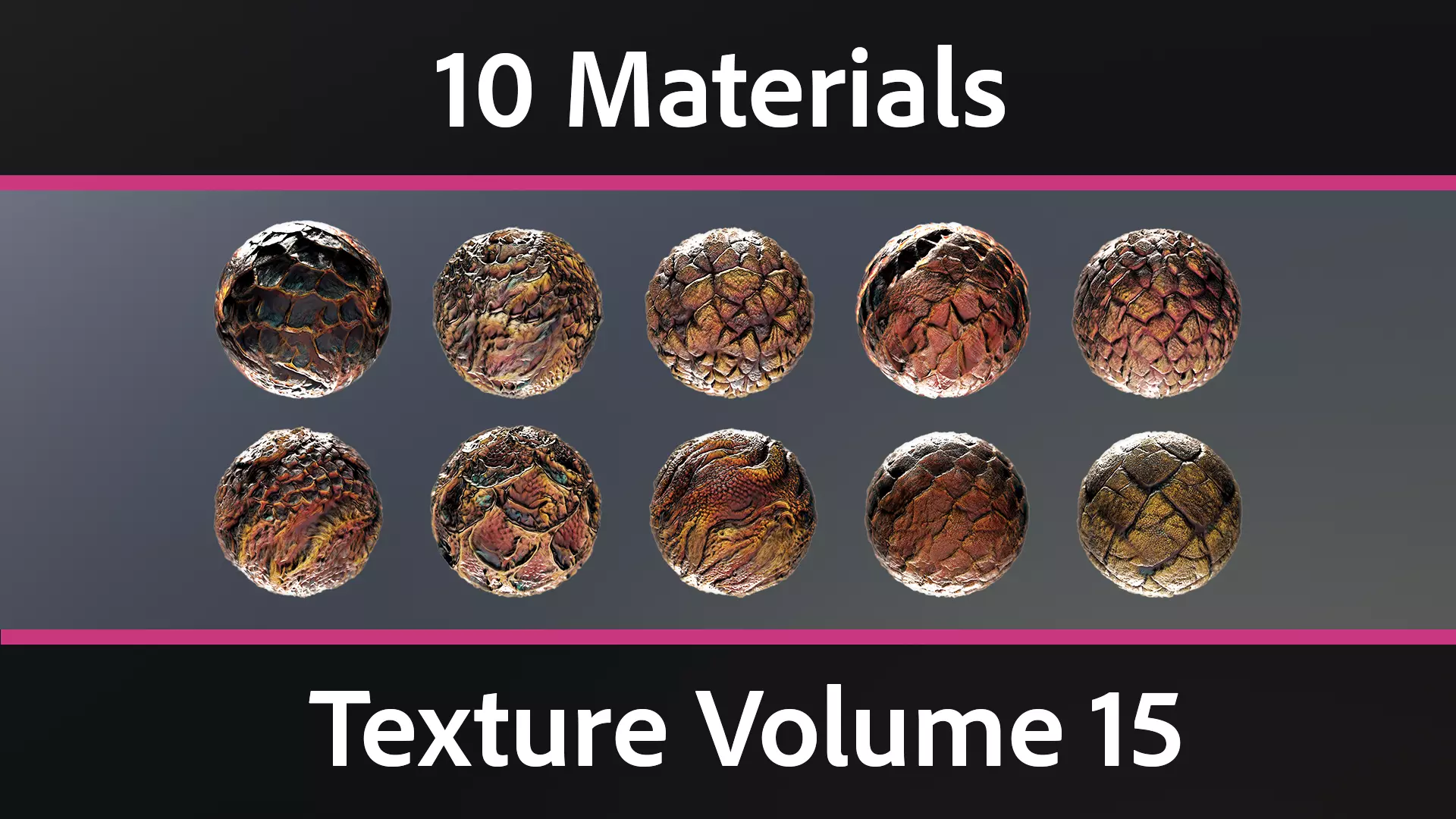 10 Materials Skin Dragon Seamless PBR Volume 15 Texture_0